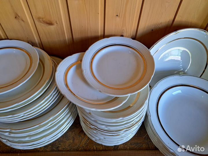 Советская посуда зик Конаково (60 тарелок), Дулево