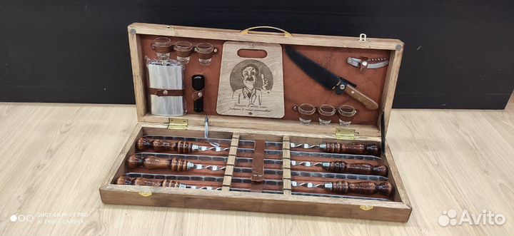 Шашлычный набор, индивидуальная гравировка