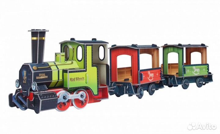 Конструктор 3Д Пазл Игрушка для детей Поезд жд