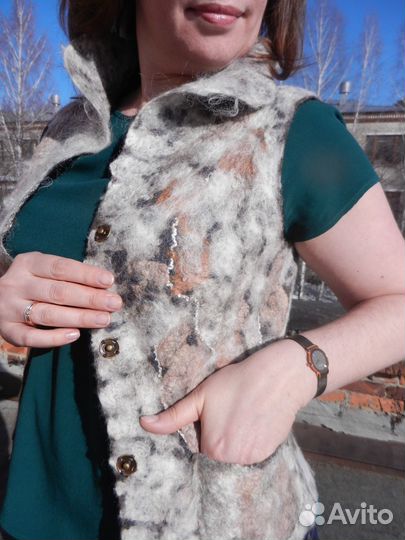 Жилет валяный, ручная работа