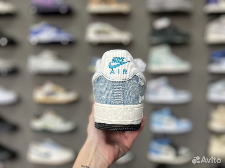 Кроссовки nike AIR force denim blue premium