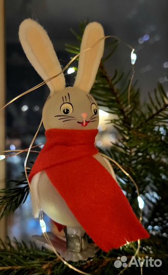 Заяц елочная игрушка СССР