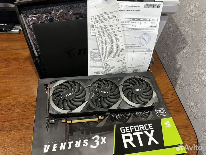 Видеокарта rtx 3060 12 gb ventus 3x