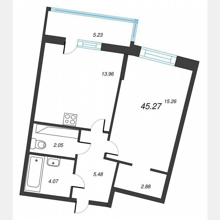 1-к. квартира, 48,9 м², 14/22 эт.