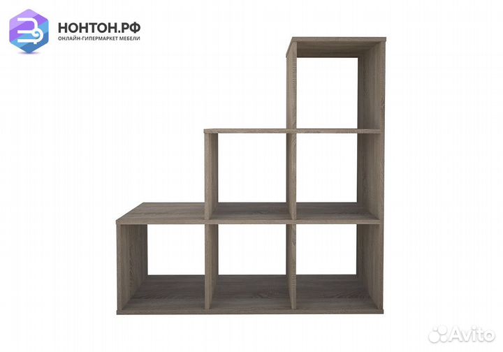 Стеллаж каскадный Polini home Smart 6 секций дуб