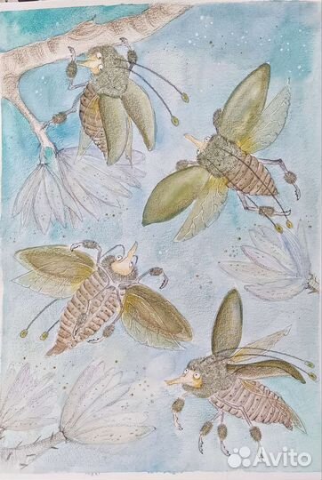 Картина со сказочными жуками