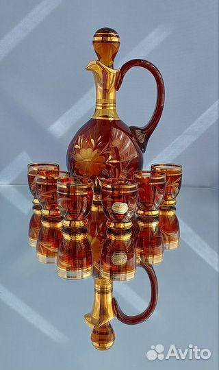 Набор для коньяка/ликера Богемия, серия Амбер