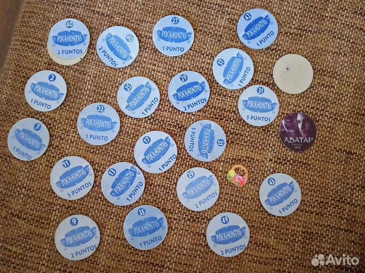 Фишки сотки кэпсы Покахонтас Пиноккио Аладдин из 9