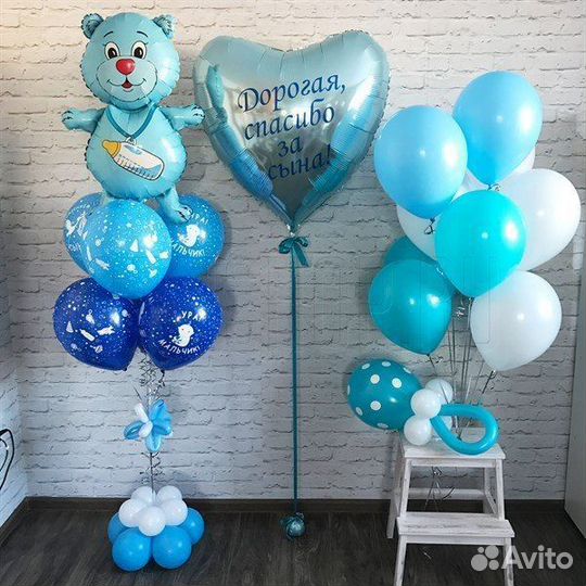 Воздушные шары на выписку,гелевые шарики в Калуге