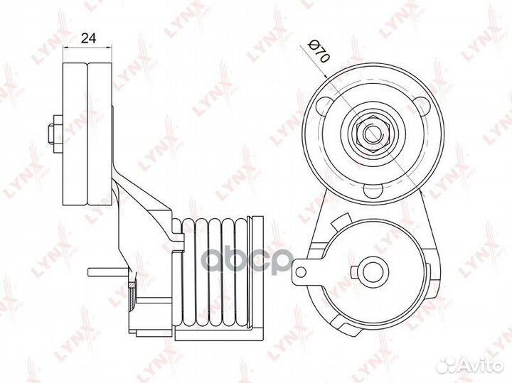 Натяжитель поликл. ремня с роликом PT-3040 lynx