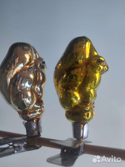 Елочные игрушки СССР на прищепке белка