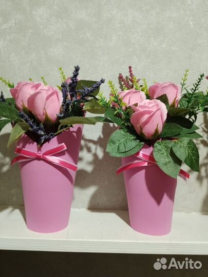 Букет из мыльных роз