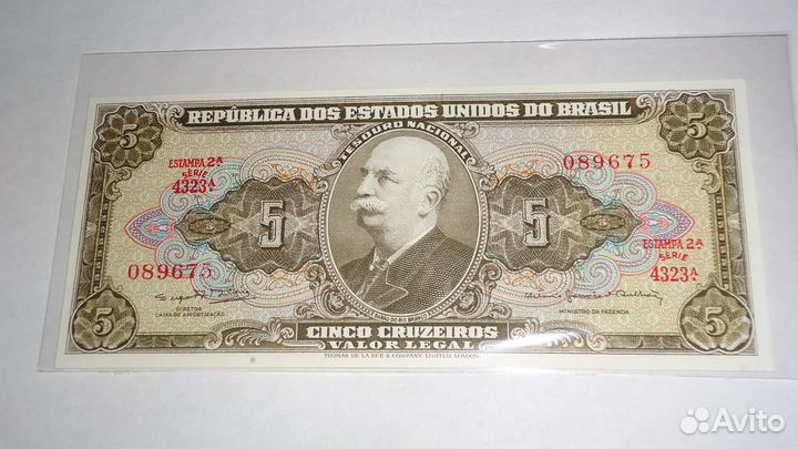 Бразилия, 5 крузейро, 1962-64 г., Unc