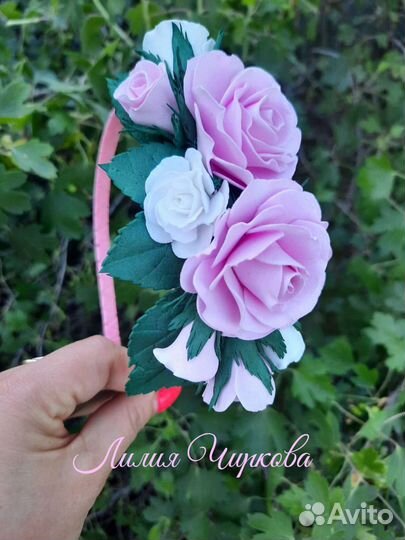 Ободок для волос ручной работы