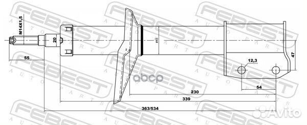 02661286F амортизатор передний газовый Renault