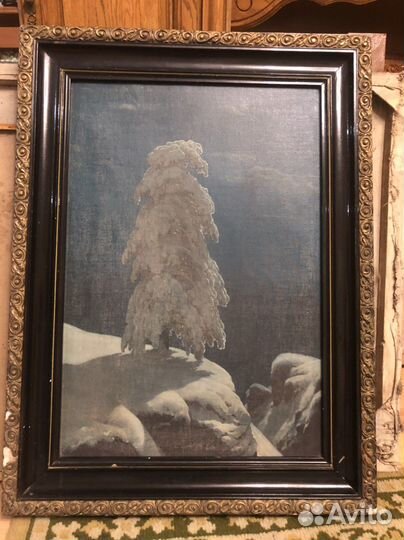 Картина маслом на холсте большая старинная