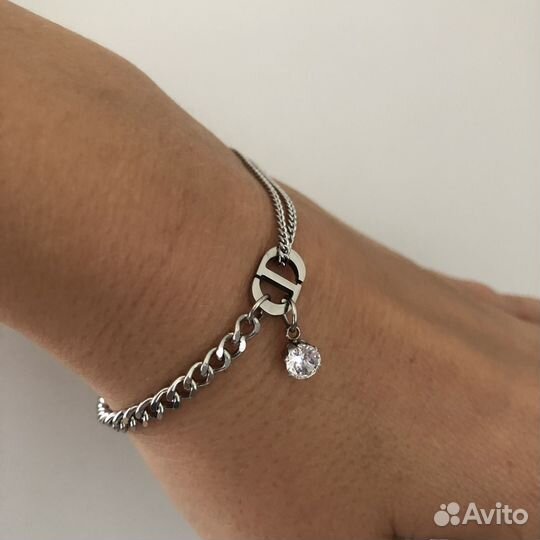 Браслет цепочка CD с цирконом