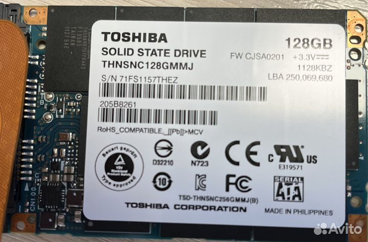 SSD диск Toshiba 128Gb для ноутбука Sony Vaio