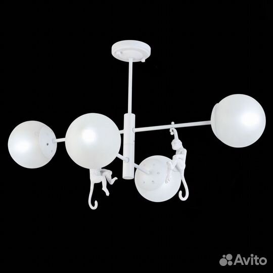 Люстра с обезьянками белая новая в детскую