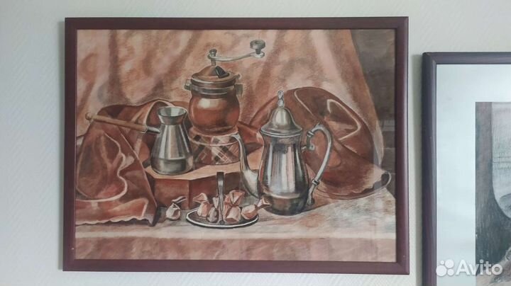 Большие картины натюрморты уголь сангина