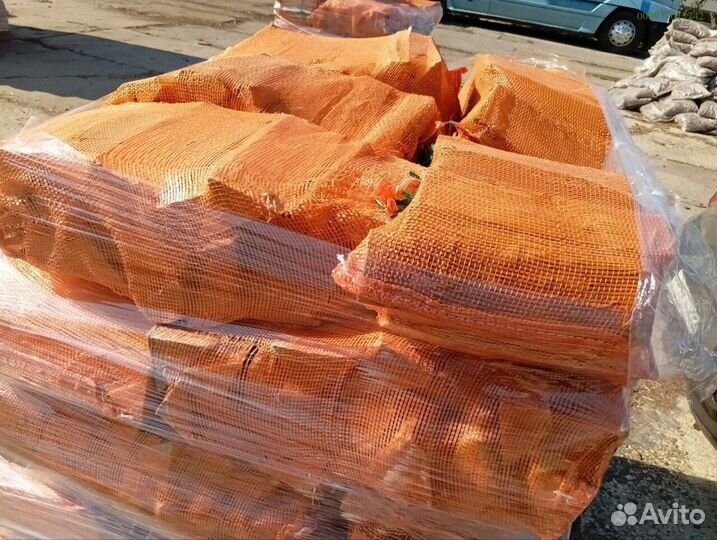 Дрова берёзовые сухие в сетках