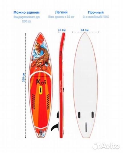 Сапборд funwater koi 11.6