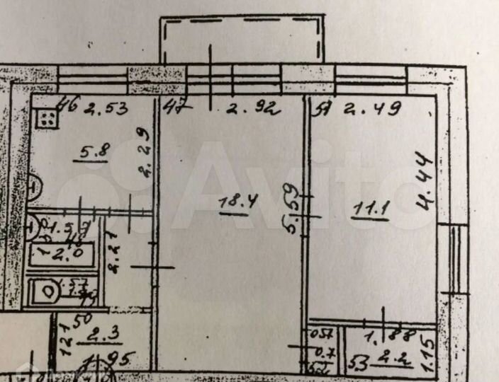 2-к. квартира, 44 м², 5/5 эт.