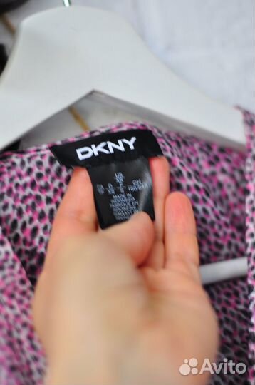 Dkny блузка леопард розовый