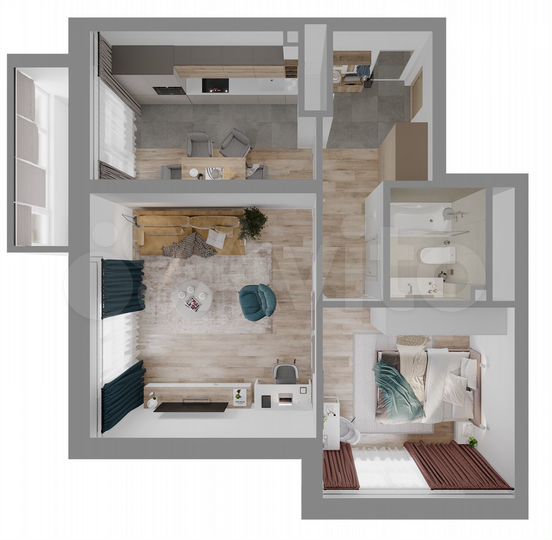 2-к. квартира, 53,8 м², 22/25 эт.