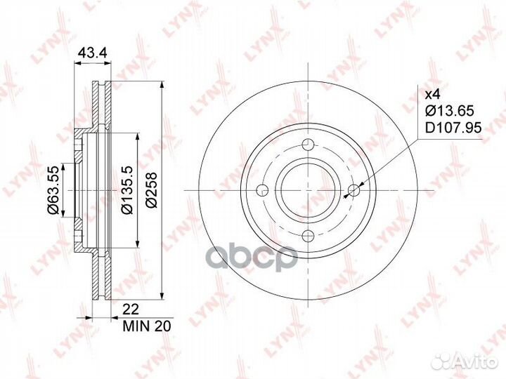 Диск тормозной перед FX-1012;61276AP;ADC250