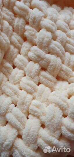 Плед вязаный плюшевый