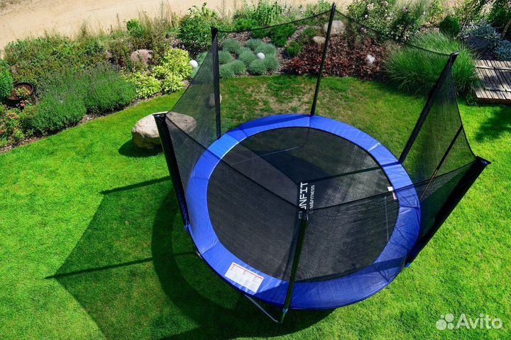 Батут с внешней сеткой и лестницей funfit 312см