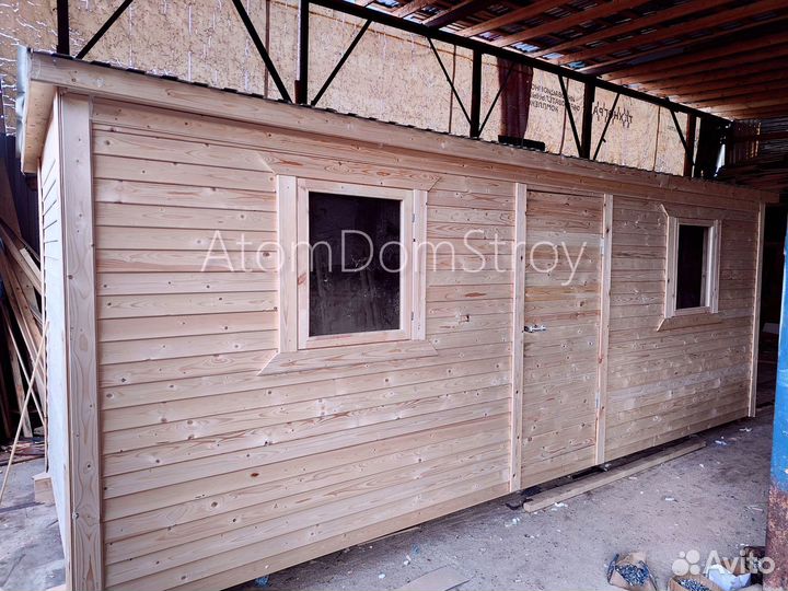Вагончик бытовка строительная с установкой