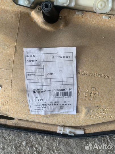 Карта двери передняя водительская mercedes w203