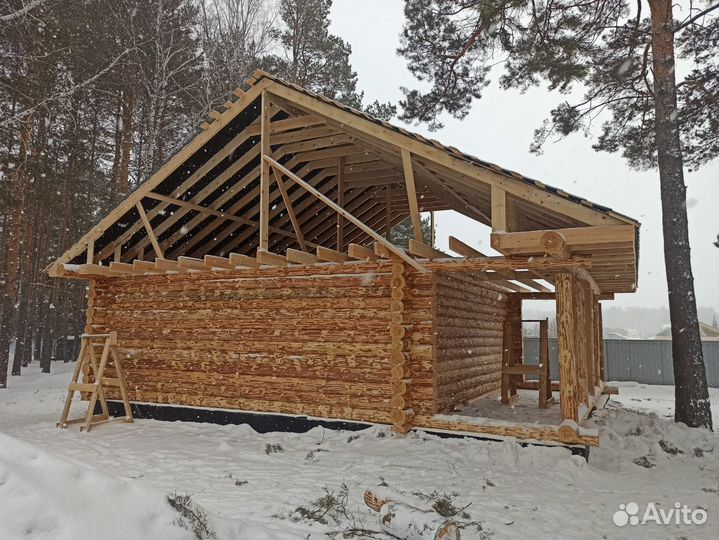 Кругляк зимний сруб дома бани оцб Профбрус