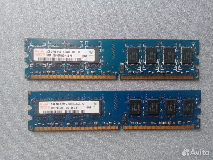 Память DDR2 800Mhz Hynix 2gb 2rx8 pc2-6400u