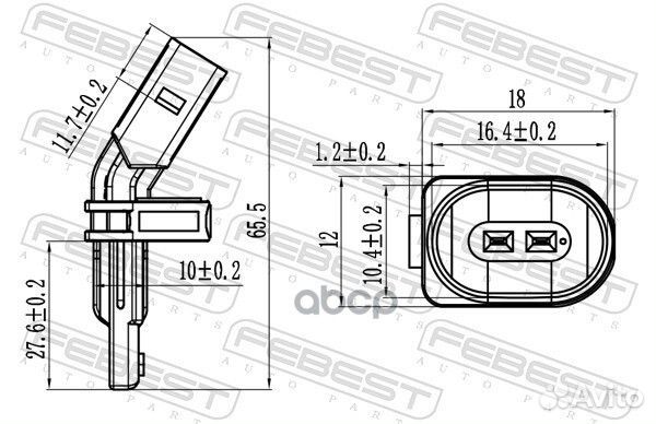 Датчик abs перед/зад прав/лев 23606014 Febest