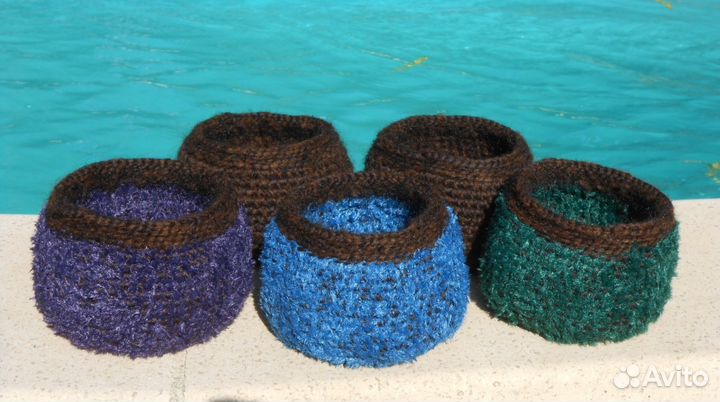 Корзинки интерьерные маленькие вязаные