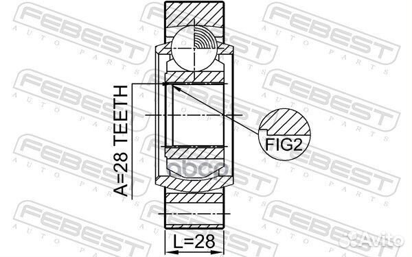 Шрус внутренний задний 28X94 1411rexr Febest