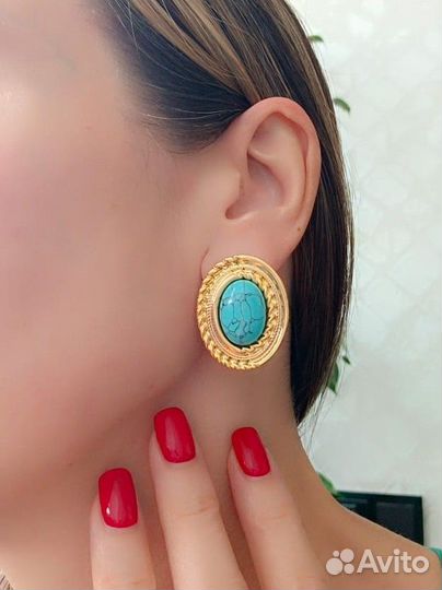 Прекрасные серьги с бирюзой