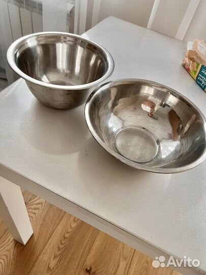 2 миски из нержавеющей стали