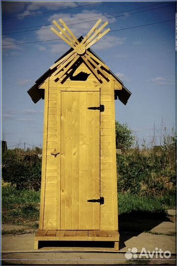 Дачный туалет с декором и установкой абг 063