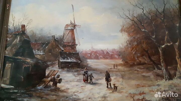 Картина 19 век пейзаж,Карл Хильгерс 1818-1890г.г