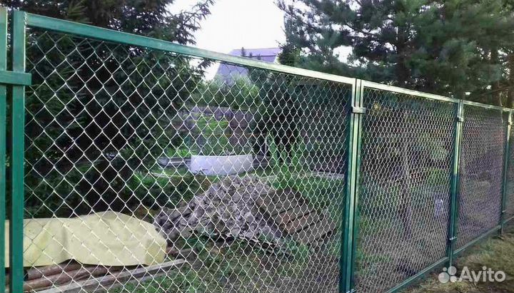 Заборы из сетки рабица под ключ новые