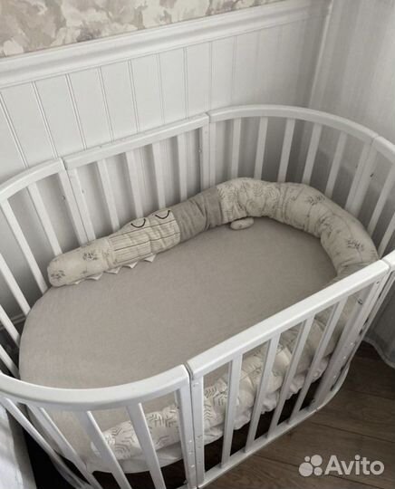 Простынь на резинке детская лён