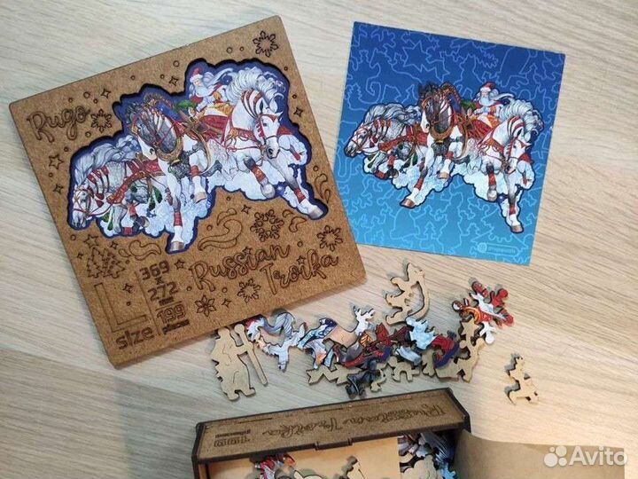 Новогодний деревянный пазл Rugo 