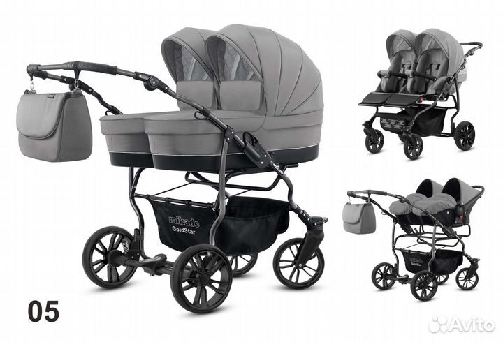 Коляска для двойни Mikado