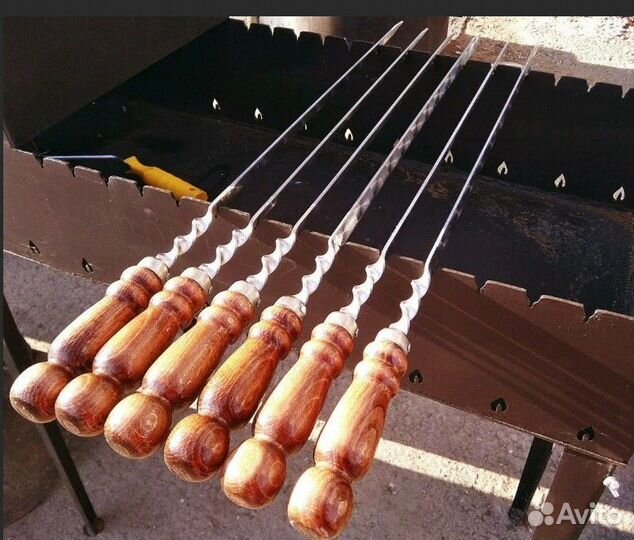 Шампура с деревянной ручкой