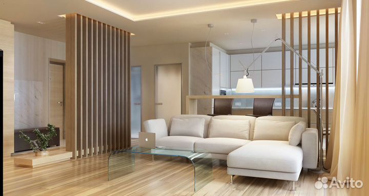 Деревянная перегородка из реек