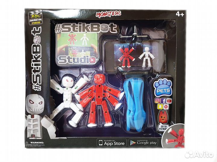 Анимационная студия и 2 фигурки Стикбот Монстер 16